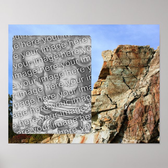 Poster Frame Granite Rock Cliff Adicionar Sua Foto (Frente)
