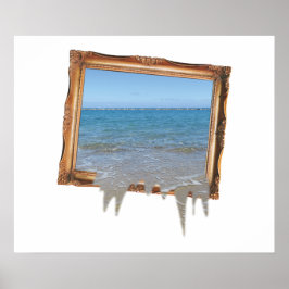 Poster Frame Oceano de Espelhamento Fora da Imagem