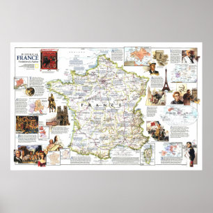 Poster "França: 1989 MAPA Histórico ...