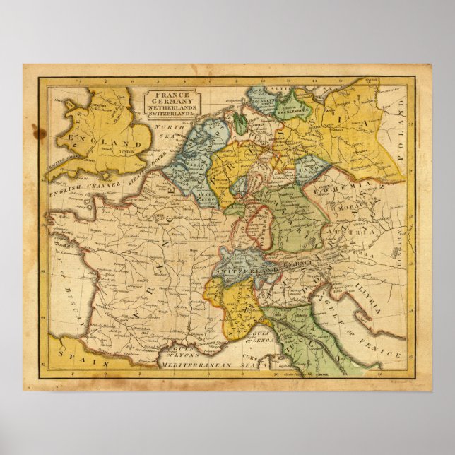 Póster França, Alemanha, Países Baixos, Suiça (Frente)