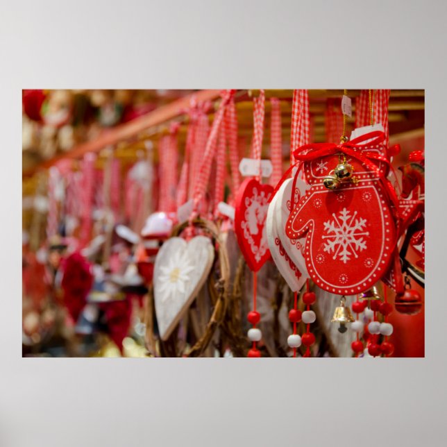 Póster França, Alsácia, Colmar. Mercado de Natal (Frente)