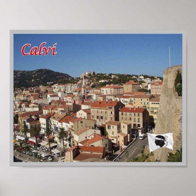 Poster França - Córsega - Calvi - (Frente)