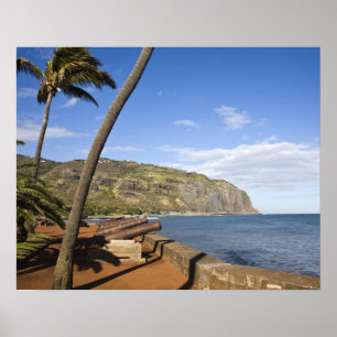 Póster França, Ilha da Reunião, Ruas-Denis, vista de La
