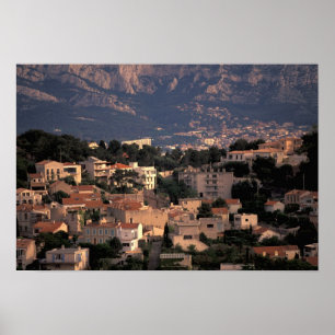 Poster França, Marselha, Provença. Subúrbios do sul