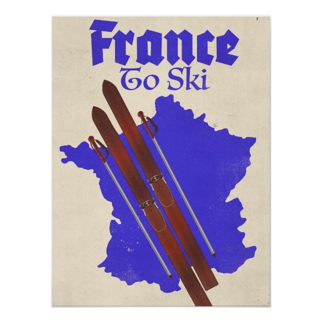 Póster França Para Esquiar (Frente)