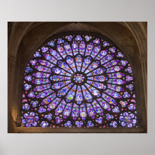 Póster França, Paris. Detalhe interior de vitral