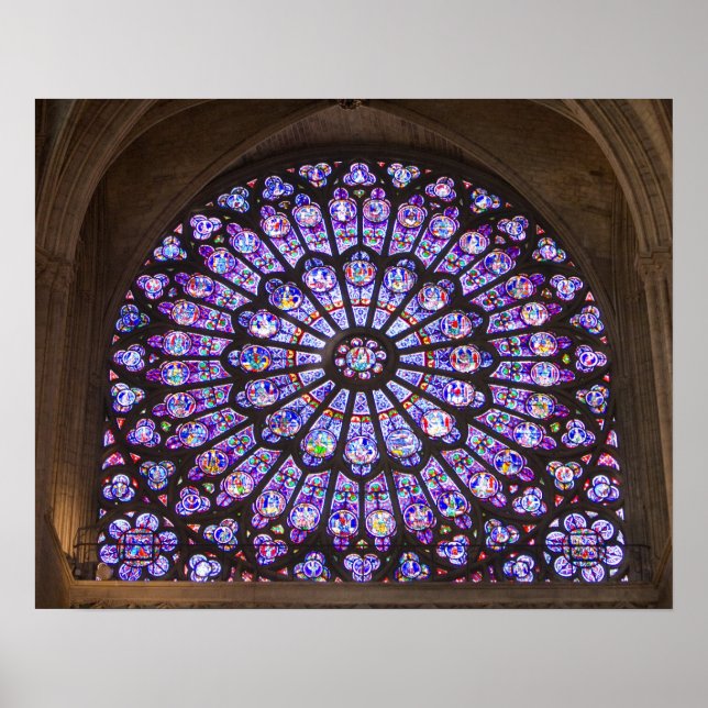 Póster França, Paris. Detalhe interior do vidro colorido (Frente)