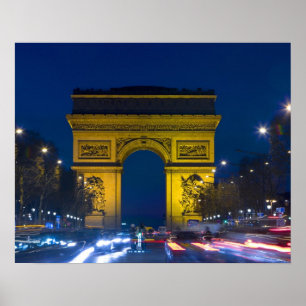 Poster França, Paris. O Arco do Triunfo e o