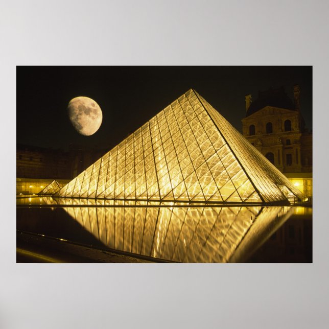 Poster França, Paris, O Museu do Louvre, Noturno (Frente)