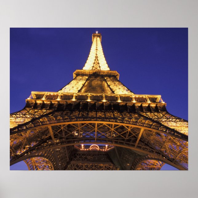 Póster FRANÇA, Torre Eiffel de Paris, vista à noite (Frente)