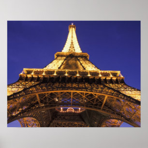 Póster FRANÇA, Torre Eiffel de Paris, vista noturna