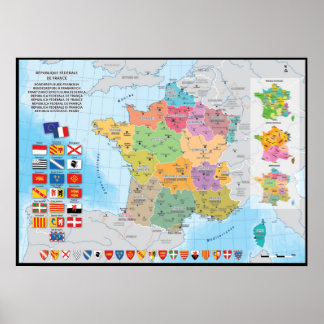 Poster France fédérale, carte prospective des régions féd