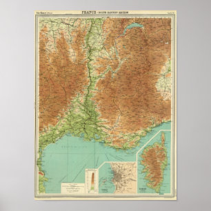 Póster France southeastern section Corsica Marseille