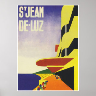 Poster France Wall Art, Santo-Jean-de-Luz, Viagens vintag