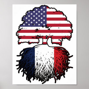 Poster Francês Americano EUA Estados Unidos França Améric