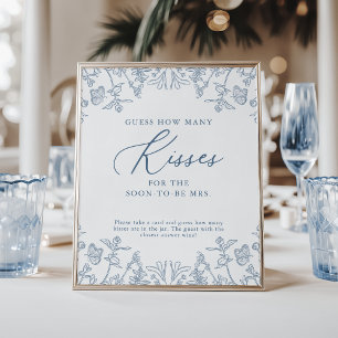 Poster Francês Blue Chinoiserie Quantos Jogo de Kisses