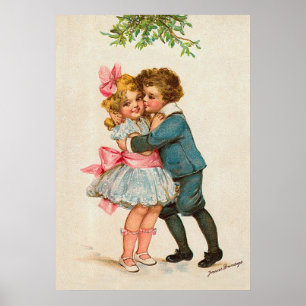 Póster Frances Brundage - crianças sob o visco
