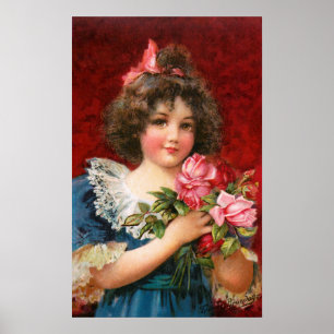Poster Frances Brundage: Garota com Rosas
