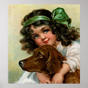 Póster Frances Brundage: Menina com cão