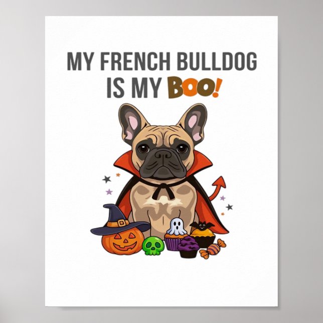 Poster Francês Buldogue Halloween Costume My French Bulld (Frente)