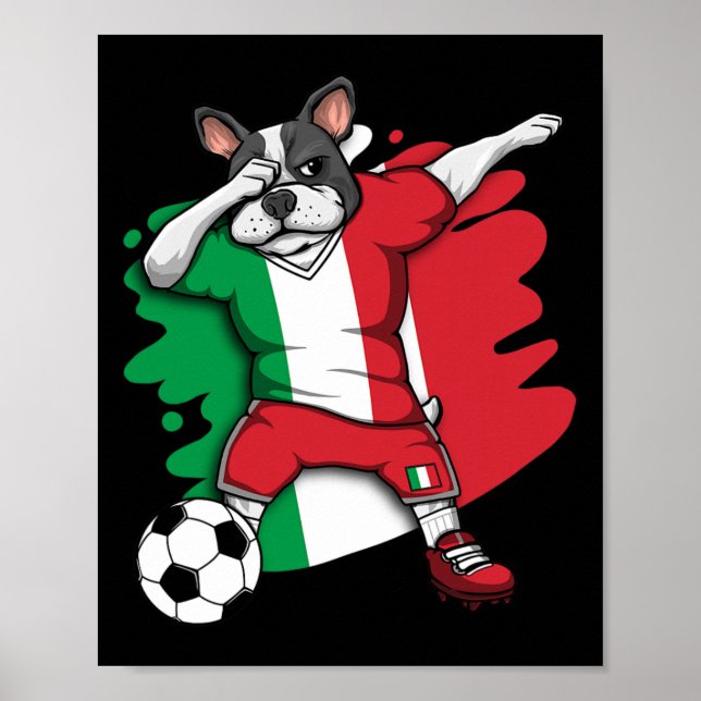 Poster Francês Buldogue Itália Futebol Fãs de Jersey (Frente)