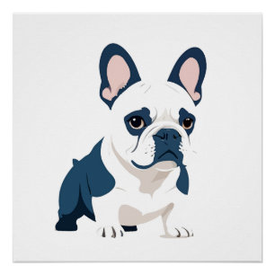 Póster Francês Bulldog Vetor Art Animal Modern Urban City