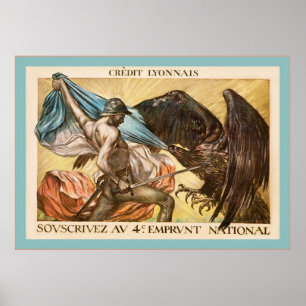 Poster francês da guerra mundial 1 do vintage