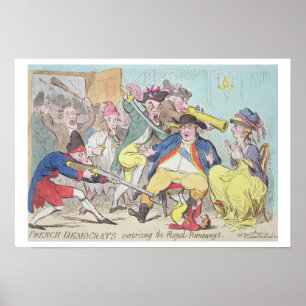 Poster "Francês Democratas que surpreendem os fugitivos