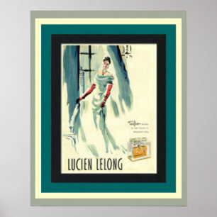 Poster francês do perfume de Lucien Lelong do