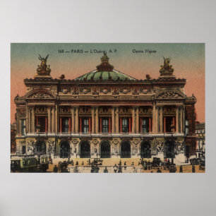 Poster francês do vintage - teatro da ópera Pari