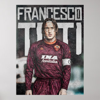 Poster Francesco Totti AS Roma Anos 2000 Estilo de Desenh