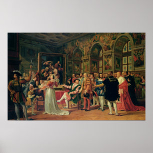 Póster Francis mim que recebo uma pintura do santamente