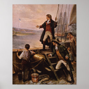 Póster Francis Scott Key - pintura da bandeira star