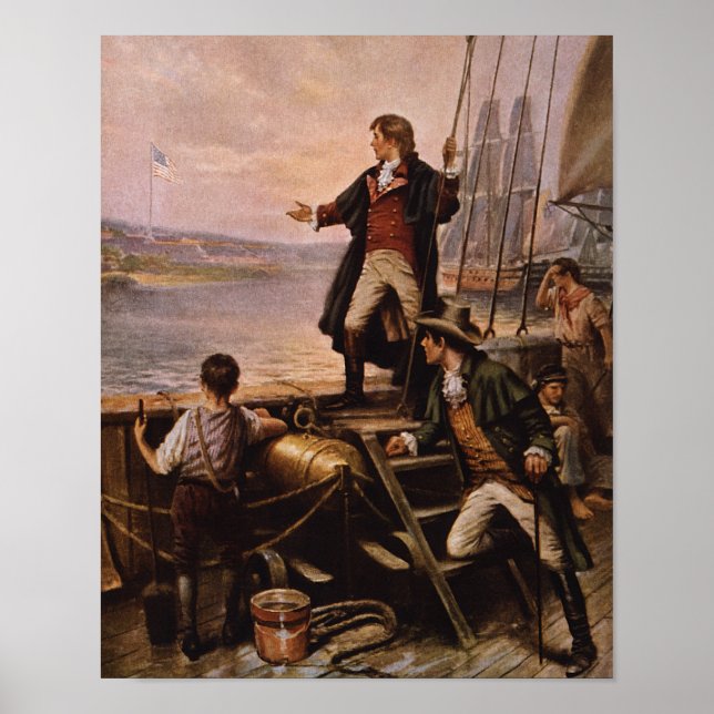 Póster Francis Scott Key - Pintura de banner estrelado (Frente)