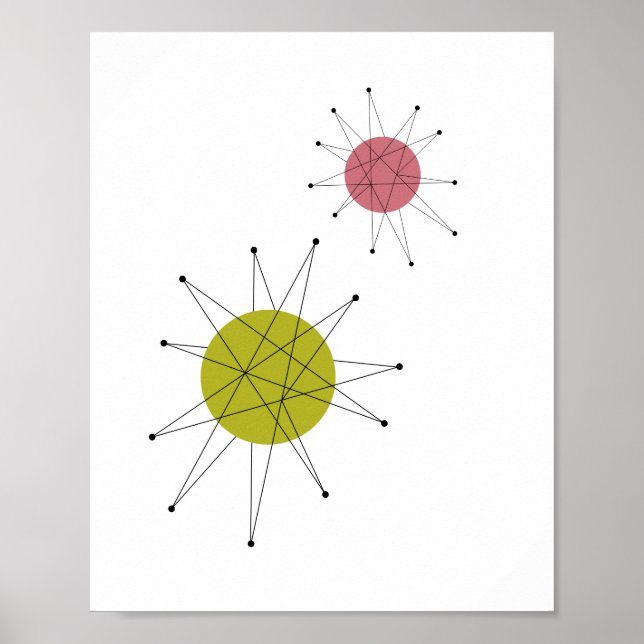 Póster Franciscan Starburst Avocado Verde Rosa Mídia (Frente)