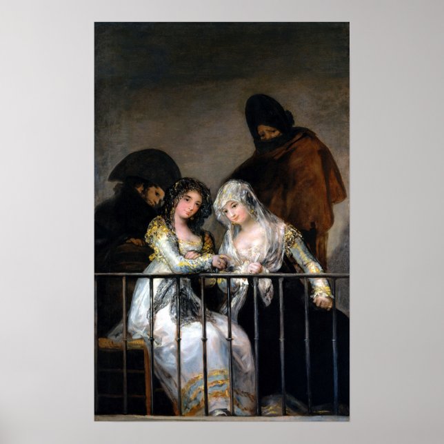 Póster Francisco Goya Majas em uma Balcony (Frente)