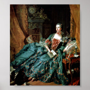Póster Francois Boucher - Madame de Pompadour Portrait