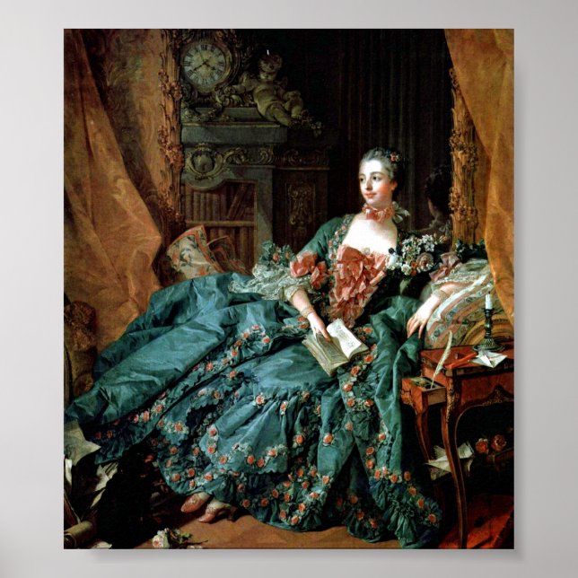Póster Francois Boucher - Madame de Pompadour Portrait (Frente)