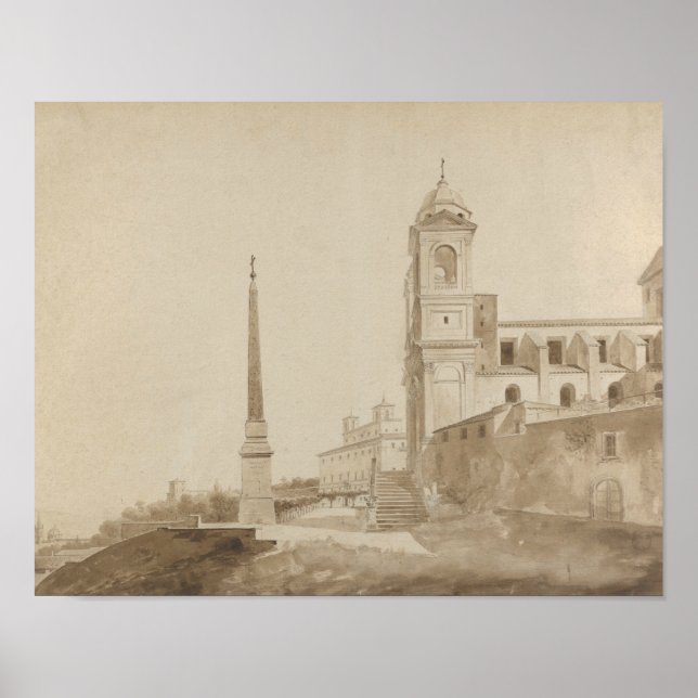 Poster Francois Marius Granet - A Igreja da Trinita (Frente)
