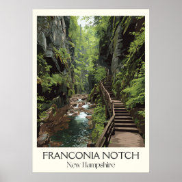 Poster Franconia Notch New Hampshire Gorge
