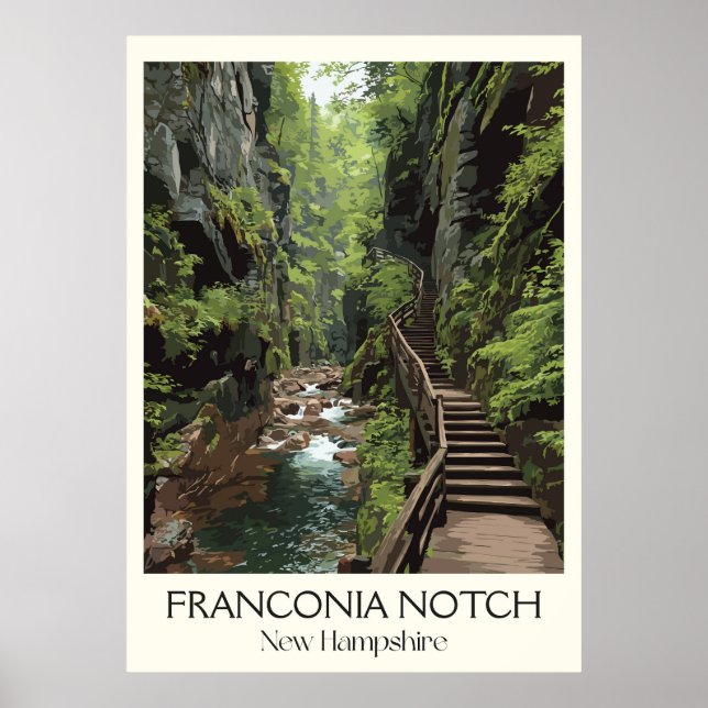 Poster Franconia Notch New Hampshire Gorge (Frente)