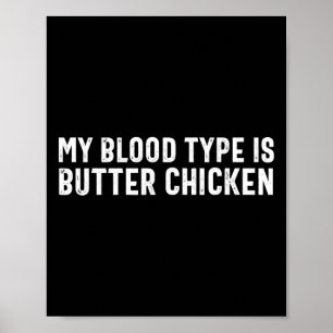 Poster Frango Butter Punjabi Desi Comida Índia Engraçada