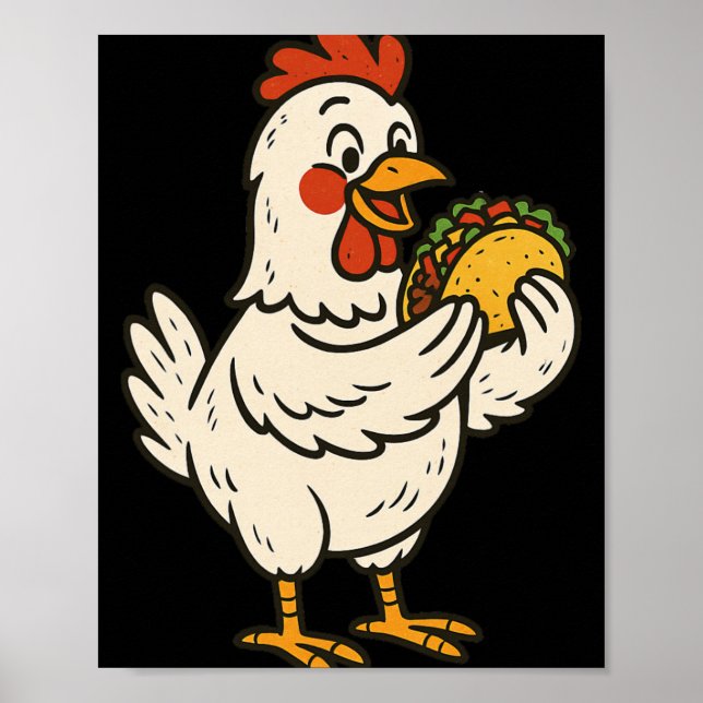 Poster Frango Comendo Taco _1  (Frente)