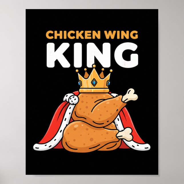 Poster Frango Coroado Rei da Asa de Frango (Frente)