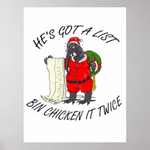 Poster Frango da Lixeira de Natal