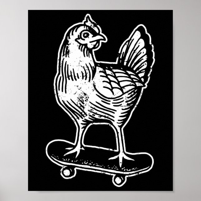 Poster Frango de skate no meme da internet de skate (Frente)