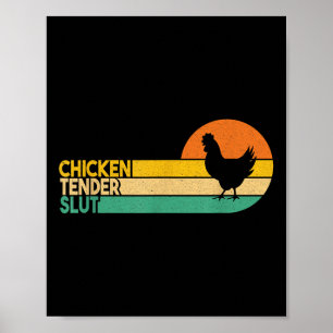 Poster Frango Enfrentado Engraçado Nuggets Foodie