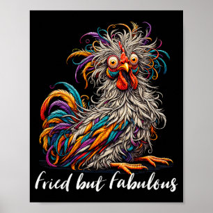 Poster Frango Engraçado Frito Mas Fabuloso Gráfico Mulher