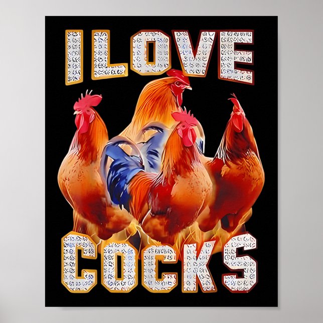 Poster Frango I Love S (Frente)