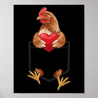 Poster Frango No Bolso Design De Amante De Animais De Faz